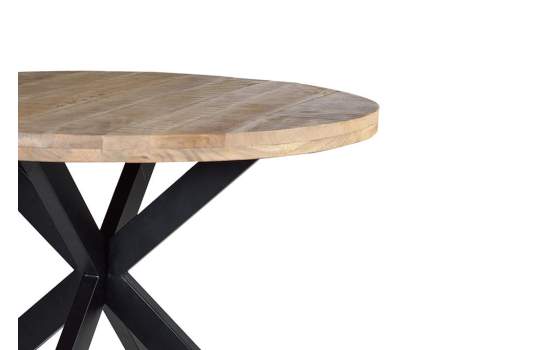 Mesa Comedor Redonda Industrial Madera y Acero Aizola