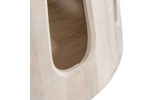 Mesa Comedor Redonda Madera Mango Color Blanco Agaz