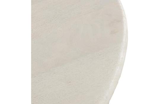 Mesa Comedor Redonda Madera Mango Color Blanco Agaz