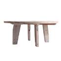 Mesa Comedor Redonda Madera Mango Desgastada Serie Pisek