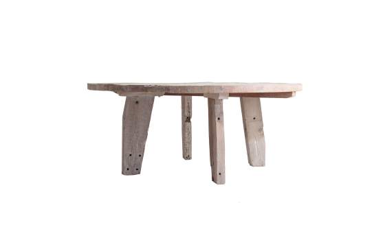 Mesa Comedor Redonda Madera Mango Desgastada Serie Pisek
