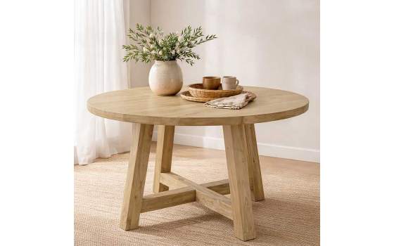 Mesa Comedor Redonda Madera Reciclada de Teca Aorla