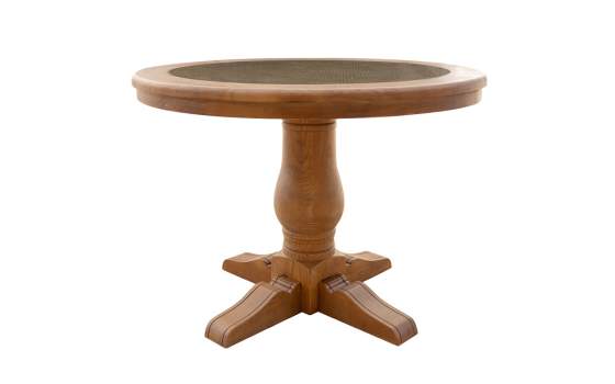 Mesa Comedor Redonda Madera Roble Pata Central Serie Aorla