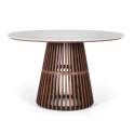 Mesa Comedor Redonda Marmol Madera Serie Altenau