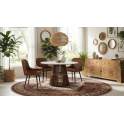 Mesa Comedor Redonda Marmol Madera Serie Altenau