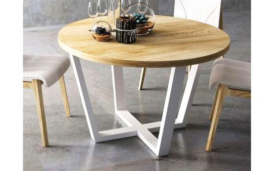 Mesa Comedor Redonda Moderna Acero Madera Arisats