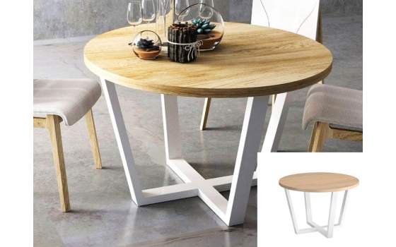 Mesa Comedor Redonda Moderna Acero Madera Arisats