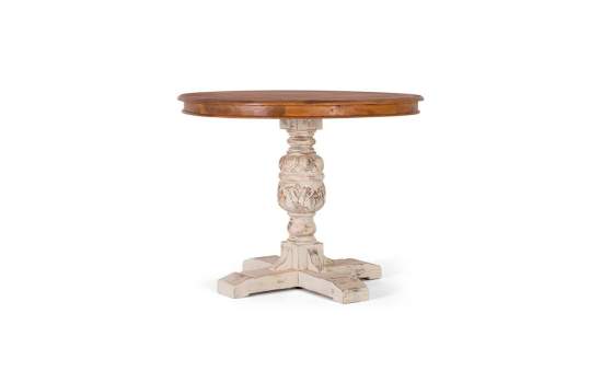 Mesa Comedor Redonda Provenzal Blanca Decape Atriadas