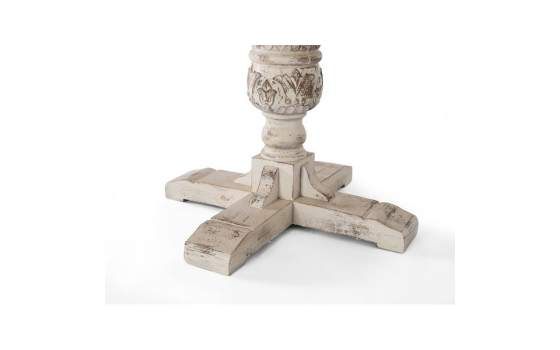 Mesa Comedor Redonda Provenzal Blanca Decape Atriadas