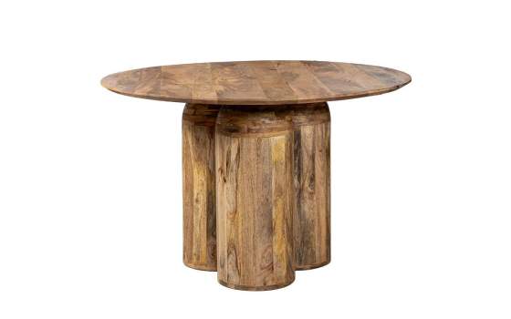 Mesa Comedor Redonda Rústica Madera Mango Natural Ardimt