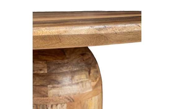 Mesa Comedor Redonda Rústica Madera Mango Natural Ardimt