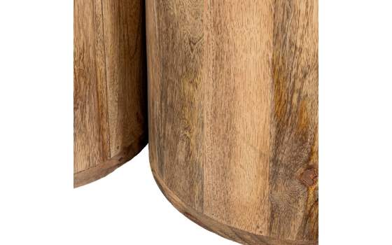Mesa Comedor Redonda Rústica Madera Mango Natural Ardimt