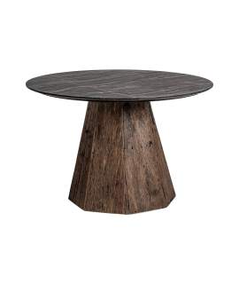 Mesa Comedor Redonda Rustica Mármol 120 cm - Serie Walding