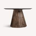 Mesa Comedor Redonda Rustica Mármol 120 cm - Serie Walding