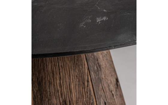Mesa Comedor Redonda Rustica Mármol 120 cm - Serie Walding