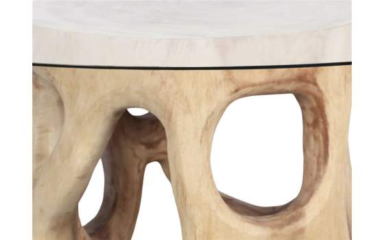 Mesa Comedor Redonda Tronco de Suar y Cristal  Agrelo