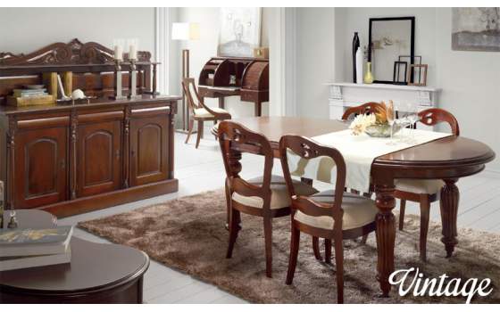 Mesa Comedor Colonial Vintage Con Ruedas