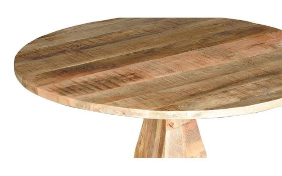 Mesa Convento Redonda Pata Tallada Madera Mango Alando
