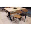 Mesa Cruz de Forja y Madera Estilo industrial Serie Anjar