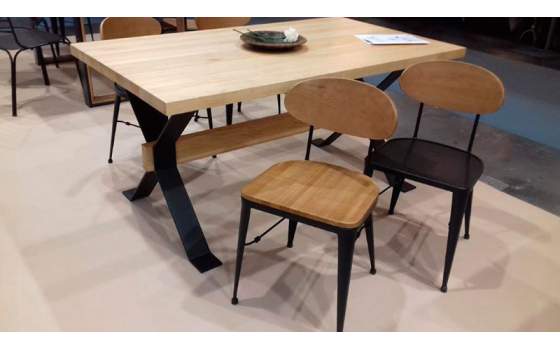 Mesa Cruz de Forja y Madera Estilo industrial Serie Anjar