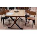 Mesa Cruz de Forja y Madera Estilo industrial Serie Anjar