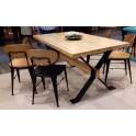 Mesa Cruz de Forja y Madera Estilo industrial Serie Anjar