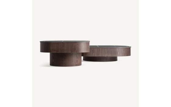 Mesa de Centro 100 Nogal y Marmol – Serie Neufs