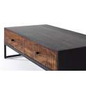 Mesa de Centro 2 Cajones Acanalados Estilo Industrial Ariost