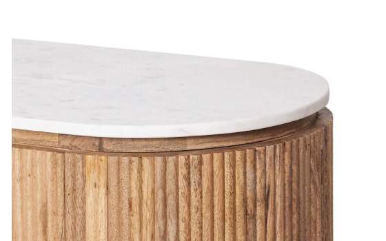 Mesa de Centro Actual Madera Mango y Marmol Serie Tyla