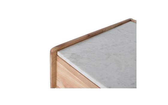 Mesa de Centro Actual Madera Marmol Metal - Serie Alisalt