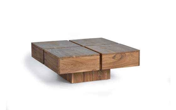 Mesa de Centro Cafetera Madera Acacia Cuadrada Aratany Mesa de Centro Cafetera Madera Acacia Cuadrada Aratany