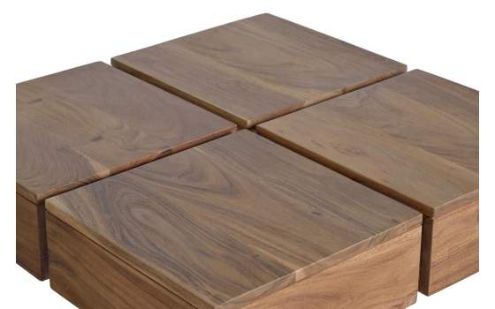 Mesa de Centro Cafetera Madera Acacia Cuadrada Aratany Mesa de Centro Cafetera Madera Acacia Cuadrada Aratany
