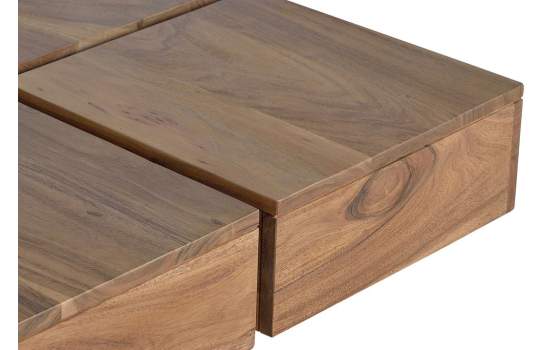 Mesa de Centro Cafetera Madera Acacia Cuadrada Aratany Mesa de Centro Cafetera Madera Acacia Cuadrada Aratany