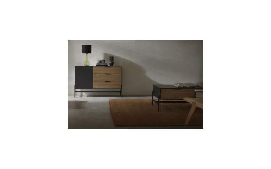 Mesa de Centro Chapada Fresno Negro 1 Cajon Serie Antibre Mesa de Centro Chapada Fresno Negro 1 Cajon Serie Antibre
