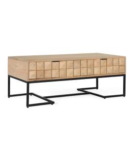 Mesa de Centro con Cajones Madera y Metal Serie Anuarte
