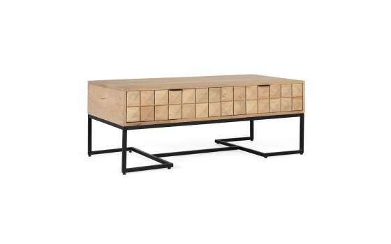 Mesa de Centro con Cajones Madera y Metal Serie Anuarte