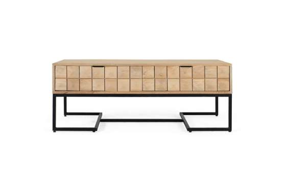 Mesa de Centro con Cajones Madera y Metal Serie Anuarte