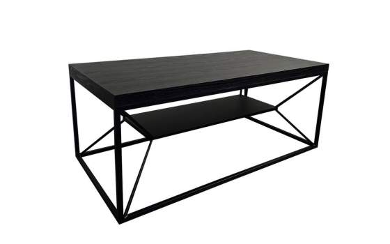 Mesa de Centro con Estante Estilo Industrial Serie Ayesta