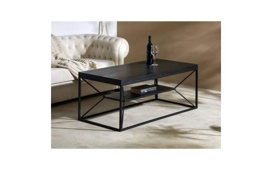 Mesa de Centro con Estante Estilo Industrial Serie Ayesta