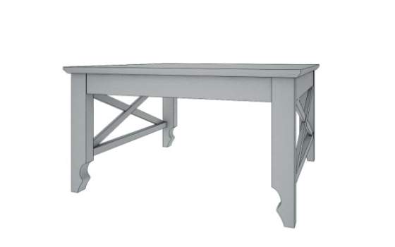 Mesa de Centro Cuadrada Estilo Provenzal Serie Praga