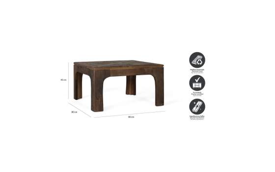 Mesa de Centro Cuadrada Madera Reciclada - Agarden