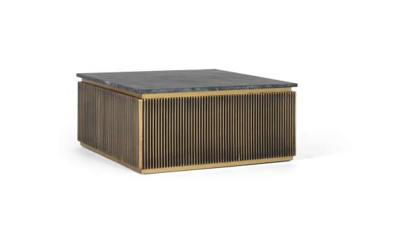 Mesa de Centro Cuadrada Moderna Color Bronce Serie Aboiat