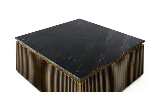 Mesa de Centro Cuadrada Moderna Color Bronce Serie Aboiat