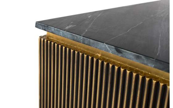 Mesa de Centro Cuadrada Moderna Color Bronce Serie Aboiat