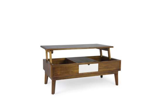 Mesa de Centro Elevable Bicolor Estilo Colonial Artict