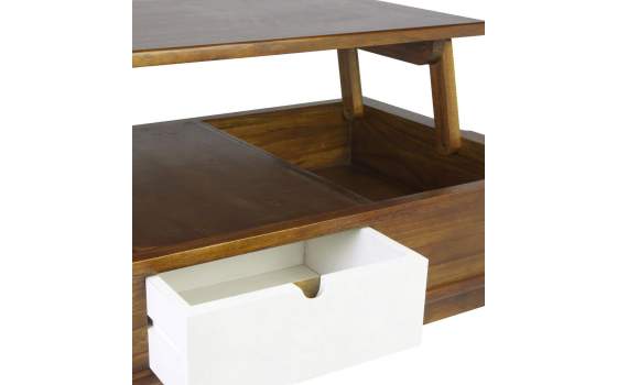 Mesa de Centro Elevable Bicolor Estilo Colonial Artict