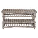 Mesa de Centro en Rattan Gris Glaseado Serie Kubu