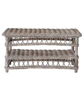 Mesa de Centro en Rattan Gris Glaseado Serie Kubu