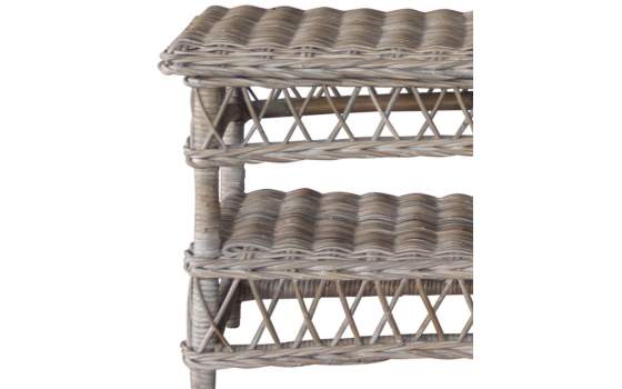 Mesa de Centro en Rattan Gris Glaseado Serie Kubu
