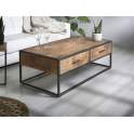 Mesa de Centro Estilo Industrial Forja Madera 2 Cajones Artama